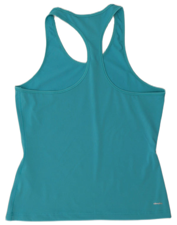Adidas Dame Climalite Vest Top UK 12/14 Medium Blue Polyester