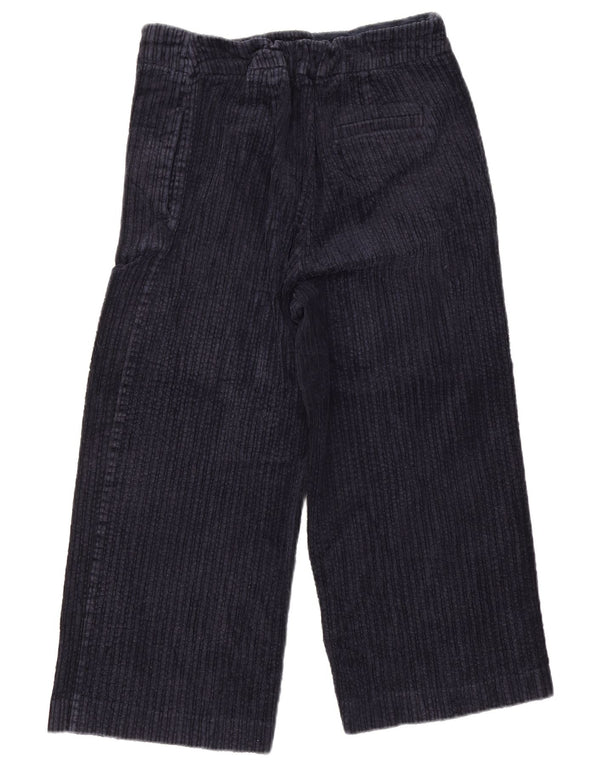 Marks & Spencer Womens Wide Leg Corduroy Trousers UK 16 Large W34 L22 Navy