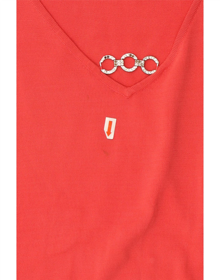 Carrera Dame ærmeløs bluse Top UK 18 XL Rød viskose
