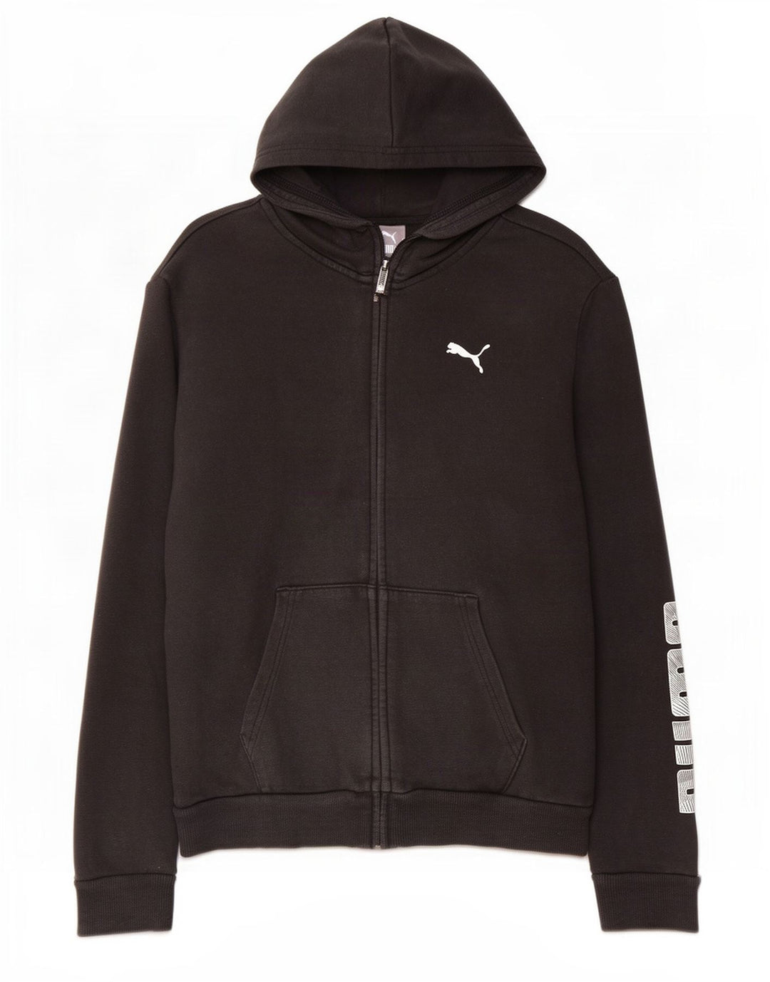 Puma hættetrøje til kvinder med grafisk lynlås UK 14 Medium Sort