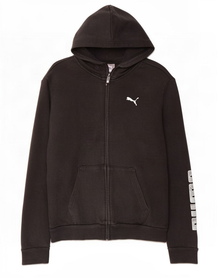 Puma hættetrøje til kvinder med grafisk lynlås UK 14 Medium Sort