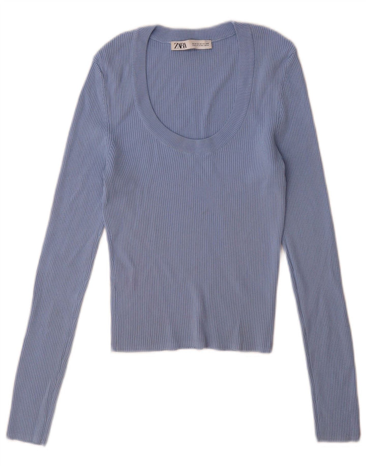 Zara Dametop Langærmet UK 12 Medium Blue