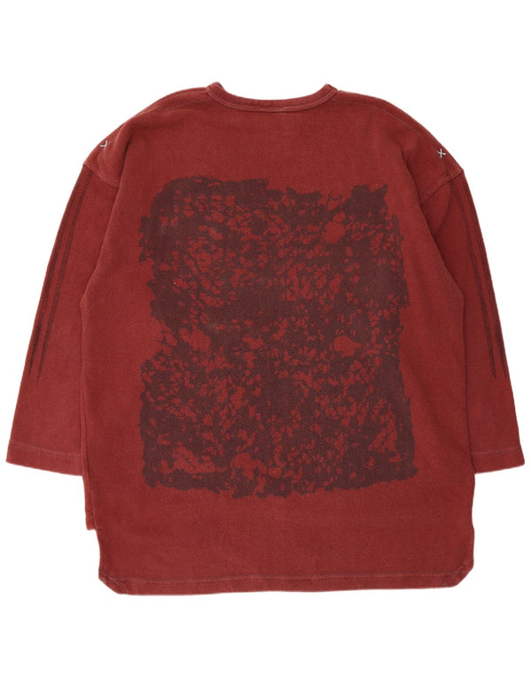 Adidas Womens Longline Oversized Sweatshirt Jumper UK 16 Large Burgundy