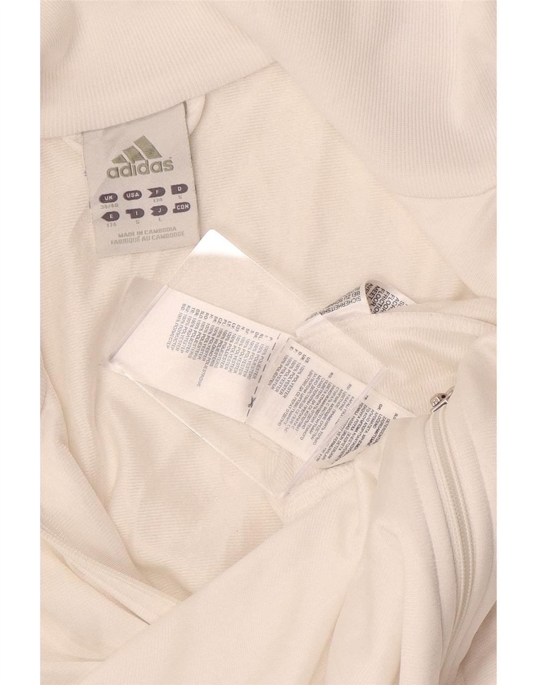 Adidas Træningsdragt til mænd Topjakke UK 38/40 Medium White Polyester Sports