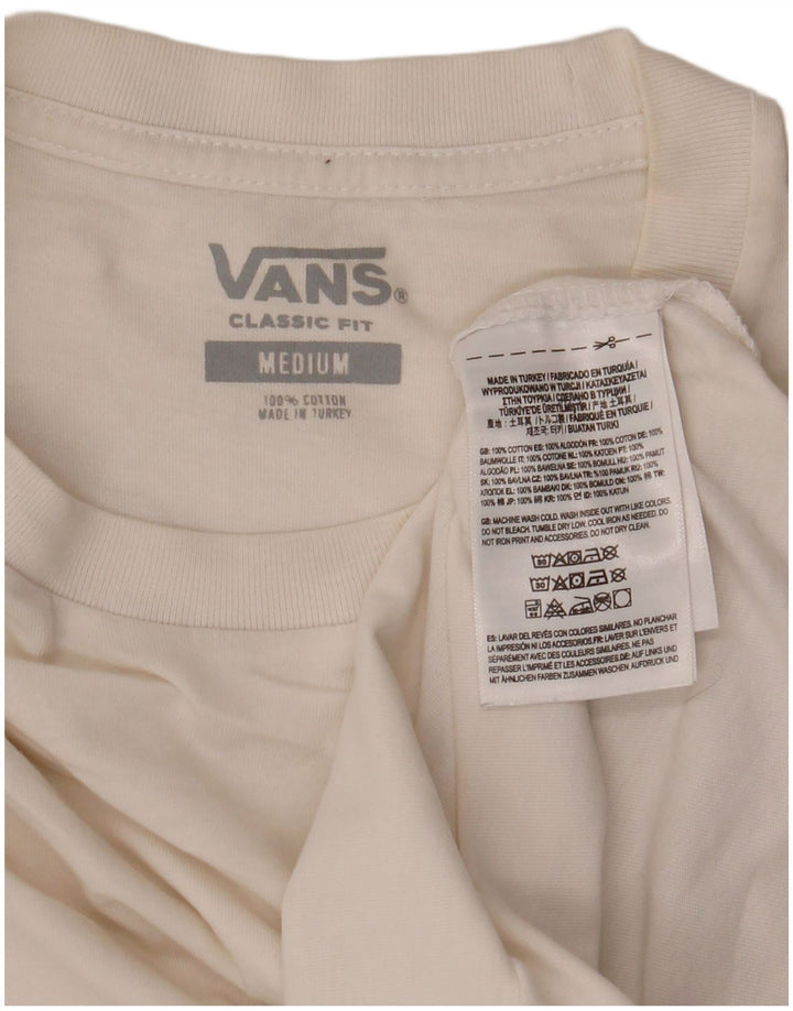 Vans Herre Classic Fit T-Shirt Top Medium Hvid Bomuld