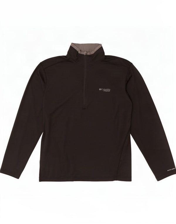 Columbia Herre Omni Dry Zip Neck Pullover Træningsdragt Top Medium Sort