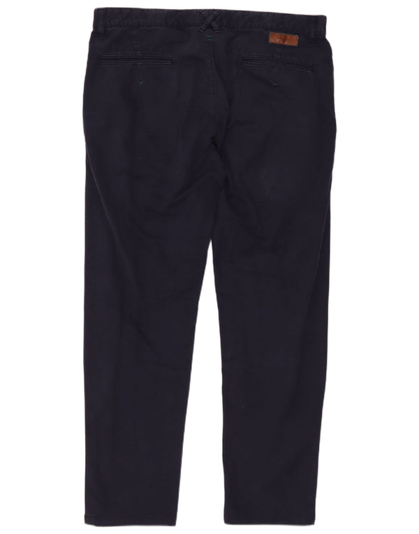 Zara Herre Slim Chino Bukser EU 42 Large W32 L27 Marineblå Bomuld