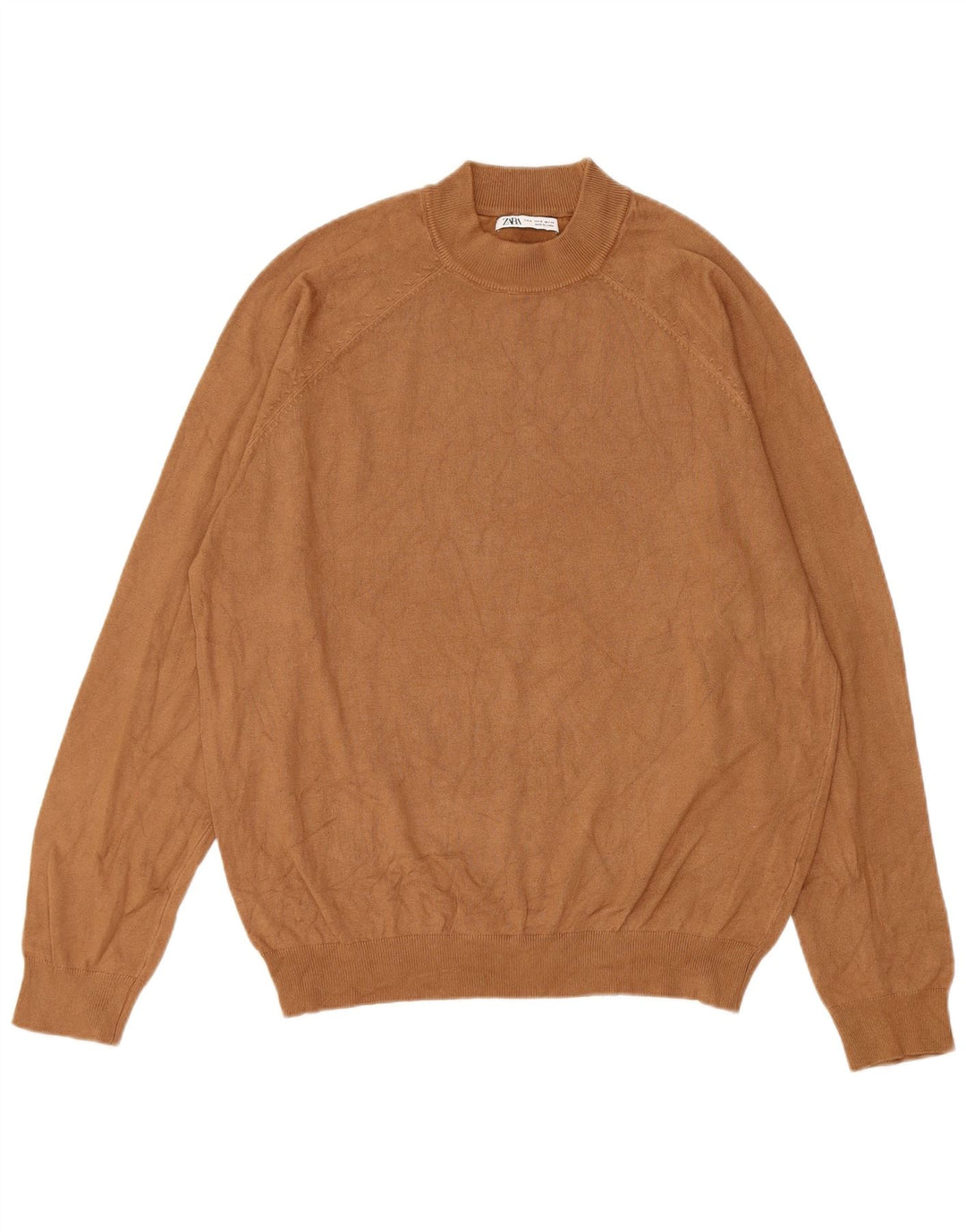 Zara Herre sweater med rund hals, medium beige