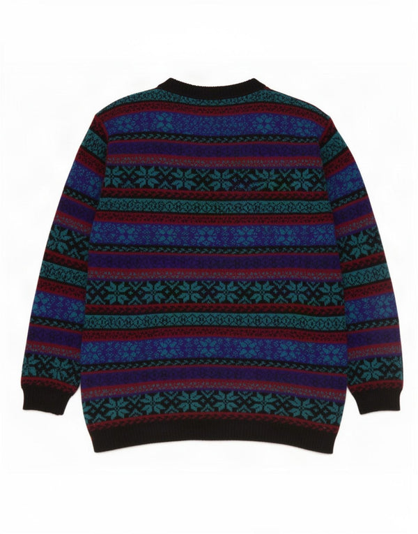 Alfred Dunner Herre Boat Neck Jumper Sweater Medium Multicolored Fair Isle