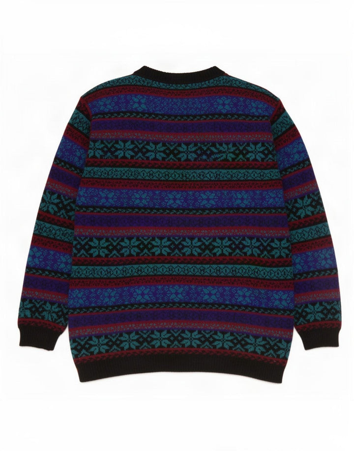 Alfred Dunner Herre Boat Neck Jumper Sweater Medium Multicolored Fair Isle
