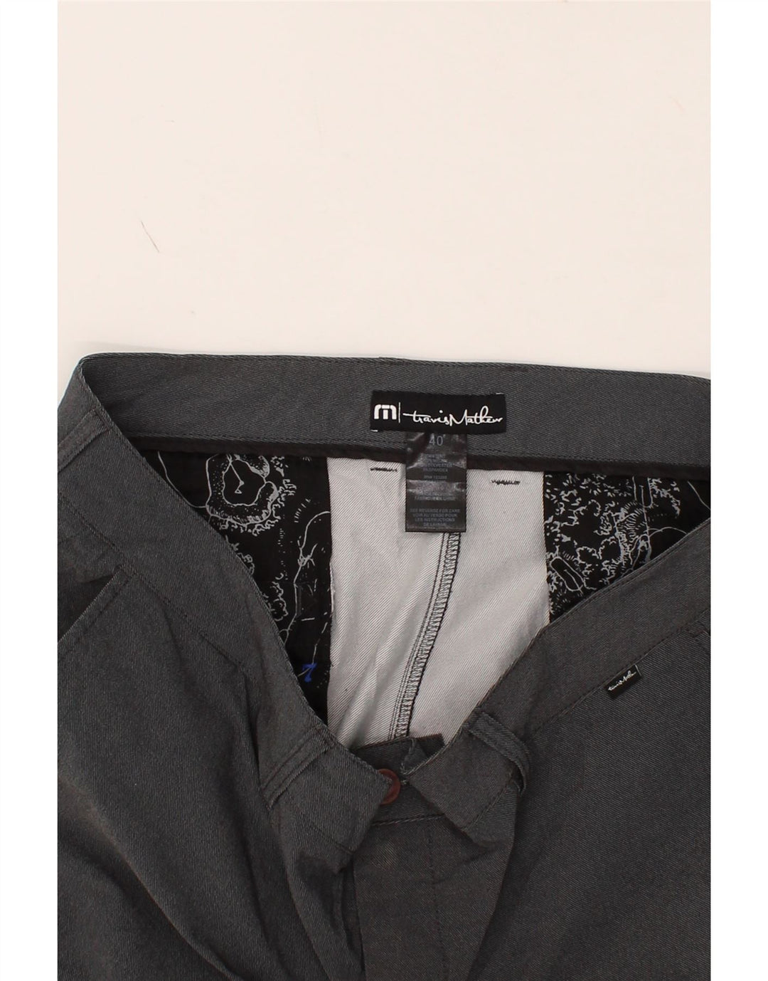 TRAVIS MATHEW Mens Straight Chino Trousers W40 L33 Grey Nylon Vintage Travis Mathew and Second-Hand Travis Mathew from Messina Hembry 
