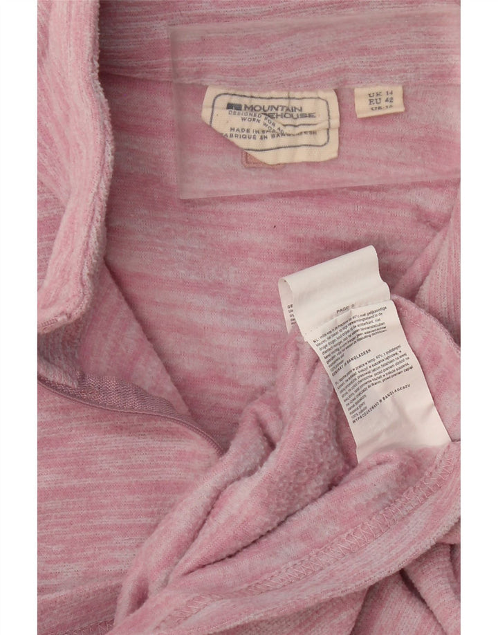 MOUNTAIN WAREHOUSE Womens Zip Neck Fleece Jumper UK 14 Medium Pink Vintage Mountain Warehouse and Second-Hand Mountain Warehouse from Messina Hembry 