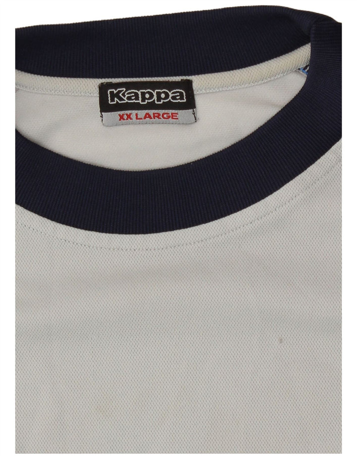 Kappa Herre T-Shirt Top 2XL Grå Colourblock Polyester