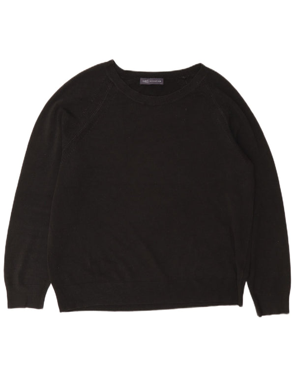 Marks & Spencer Dame Boat Neck Jumper Sweater UK 18 XL Sort Akryl