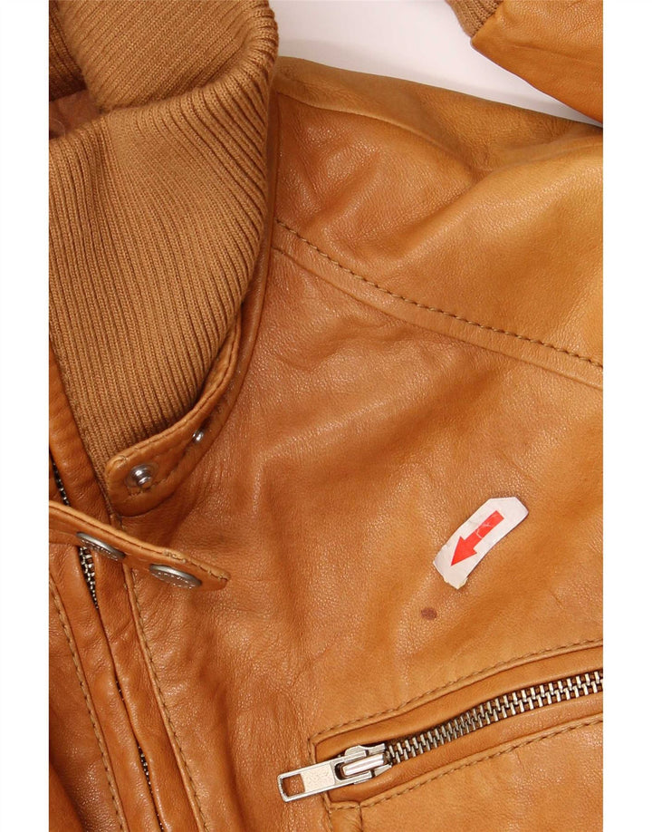 Massimo Rebecchi Dame Bomber Læderjakke IT 44 Medium Brun