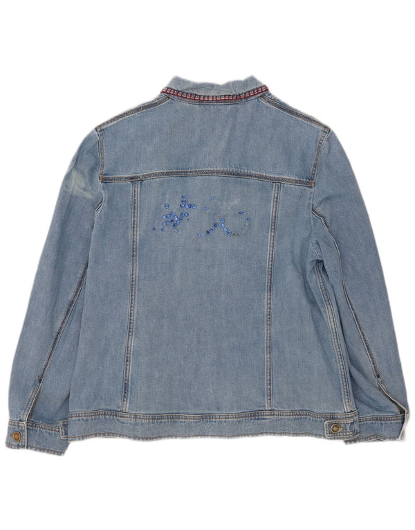 Antonette Womens Denim Jacket UK 18 XL Blue Cotton