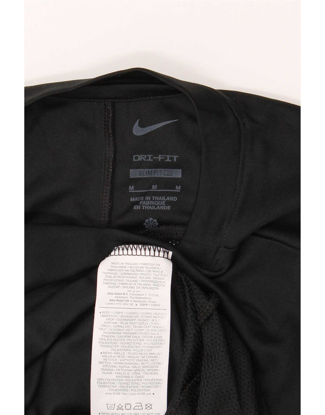 Nike Herre Dri Fit Slim T-Shirt Top Medium Sort Polyester