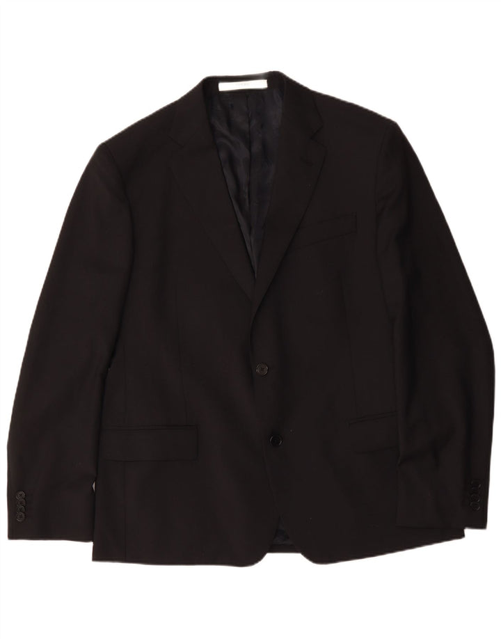 Ferre Herre 2 Knaps Blazer Jakke IT 54 2XL Sort Uld