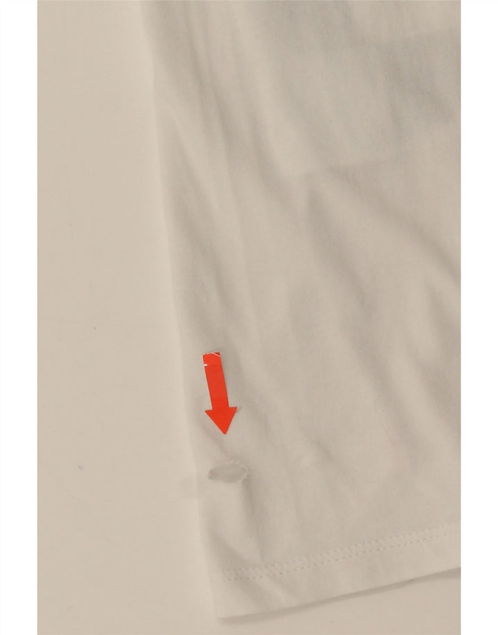 Levi's Grafisk T-shirt top til kvinder UK 12 Medium hvid bomuld