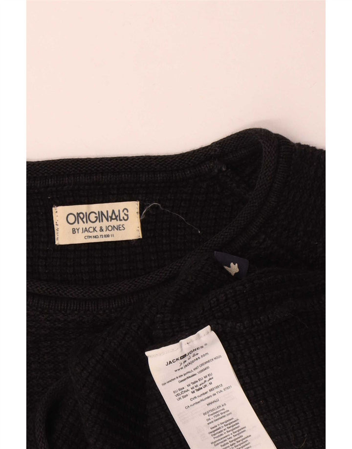 Jack & Jones Herre sweater med rund hals, medium sort bomuld