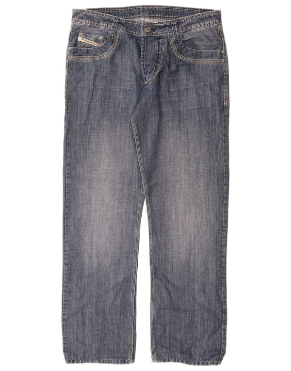 Diesel Herre Timmen Straight Jeans W36 L32 Blå Bomuld