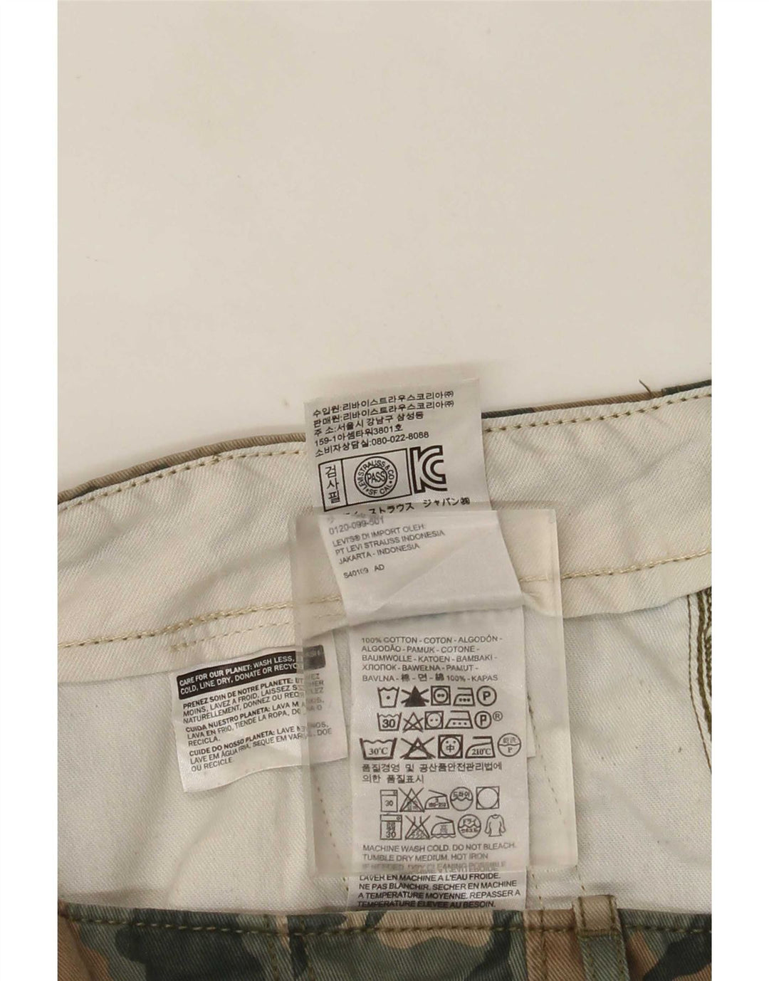 Levi's Herre Cargo Shorts W40 XL Khaki Camouflage Bomuld