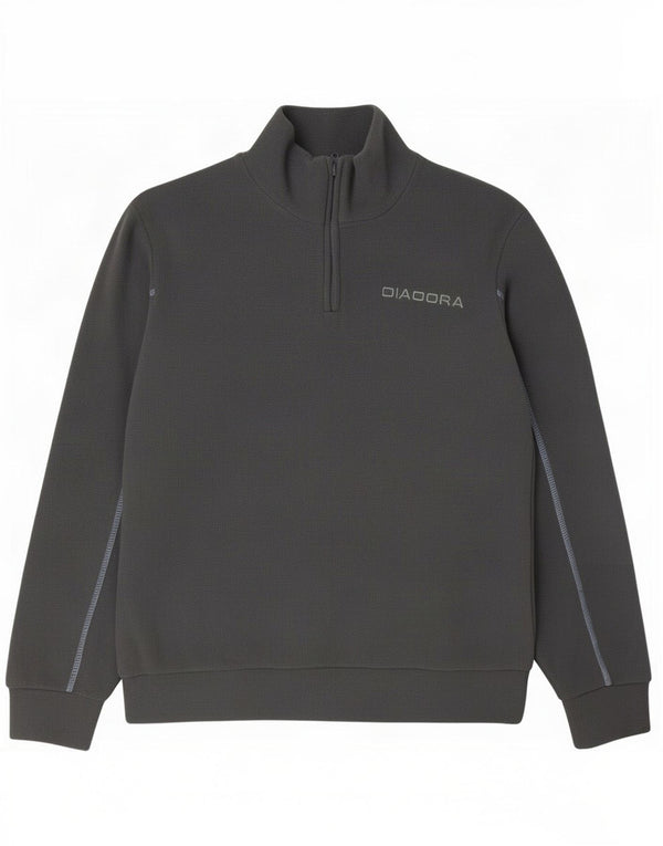 Diadora herre lynlås hals fleece jumper mellem grå polyester