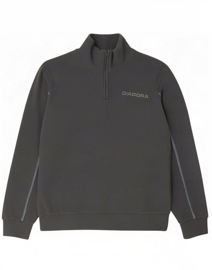 Diadora herre lynlås hals fleece jumper mellem grå polyester