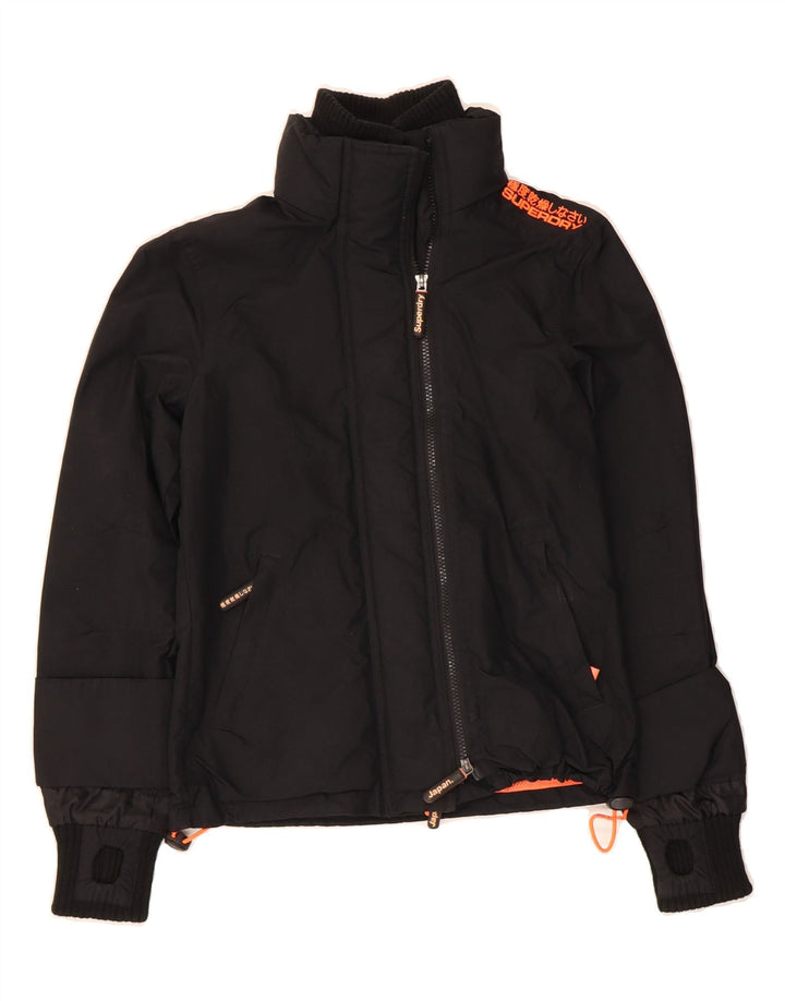 SUPERDRY Womens The Windcheater Windbreaker Jacket UK 6 XS Black Polyester Vintage Superdry and Second-Hand Superdry from Messina Hembry 