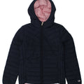 CHAMPION Girls Hooded Padded Jacket 9-10 Years Medium Navy Blue Polyester | Vintage Champion | Thrift | Second-Hand Champion | Used Clothing | Messina Hembry 