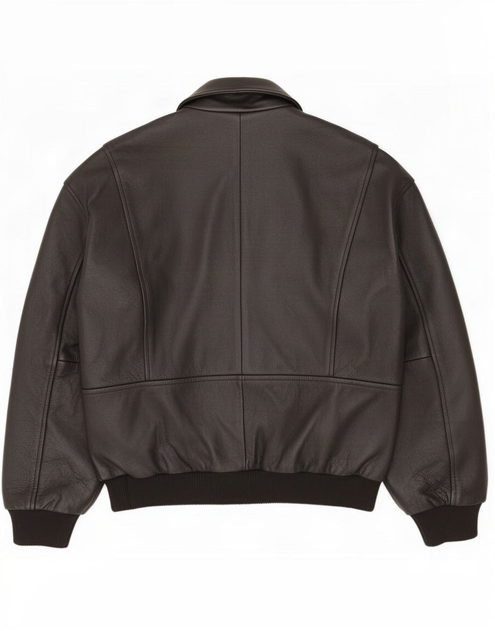 Vintage herre læderjakke IT 52 XL Sort