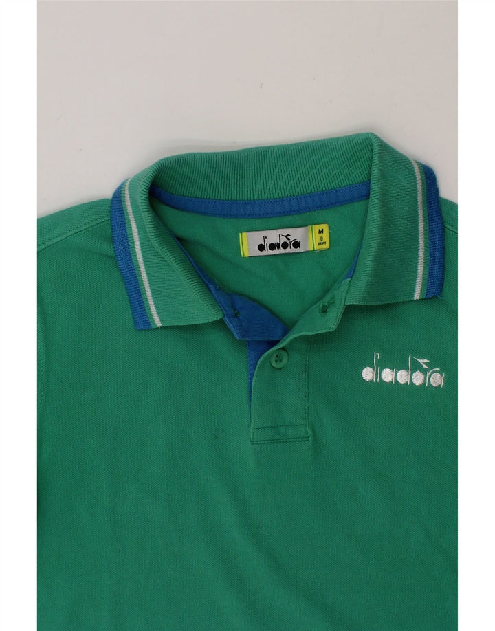 DIADORA Boys Polo Shirt 7-8 Years Green Cotton Vintage Diadora and Second-Hand Diadora from Messina Hembry 
