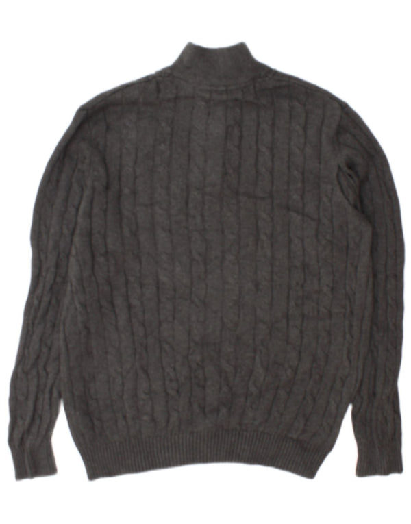 Crew Clothing Mens Zip Neck Jumper Sweater XL Grey Cotton