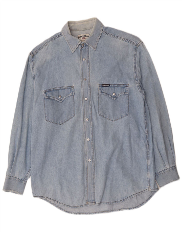 Carrera Denimskjorte til mænd Størrelse 39/40 Medium Blue Cotton