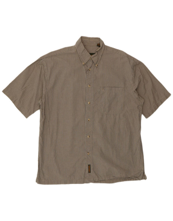 Timberland Kortærmet Herreskjorte Medium Beige Ternet Bomuld