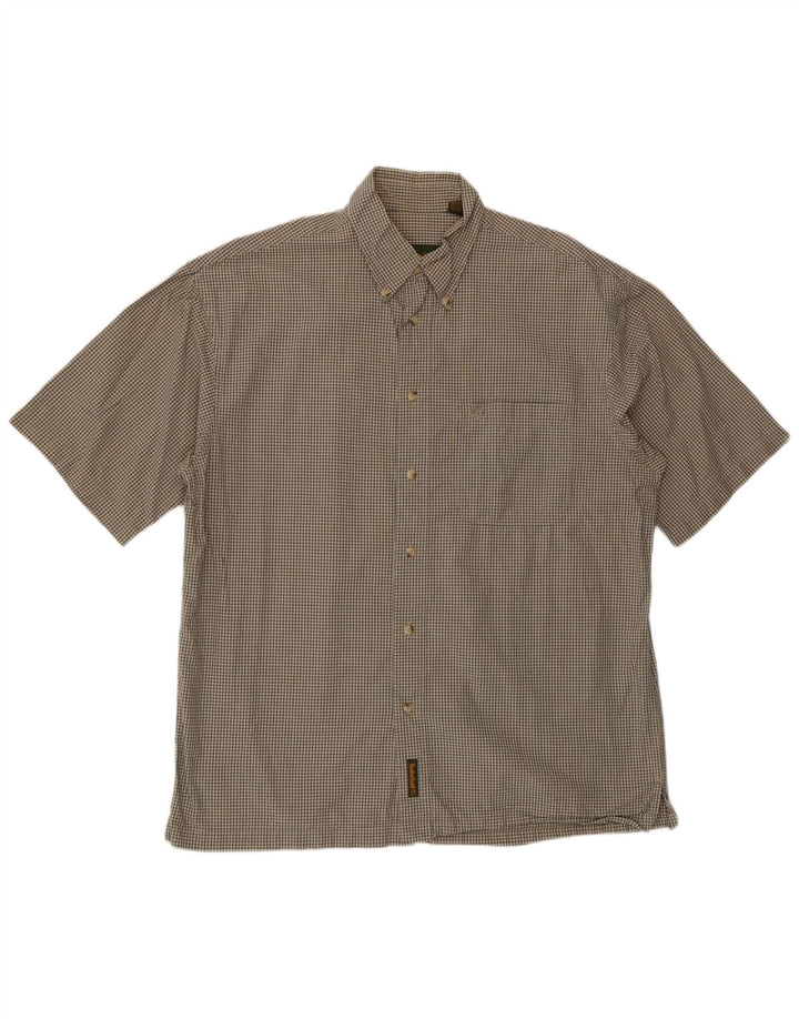 Timberland Kortærmet Herreskjorte Medium Beige Ternet Bomuld