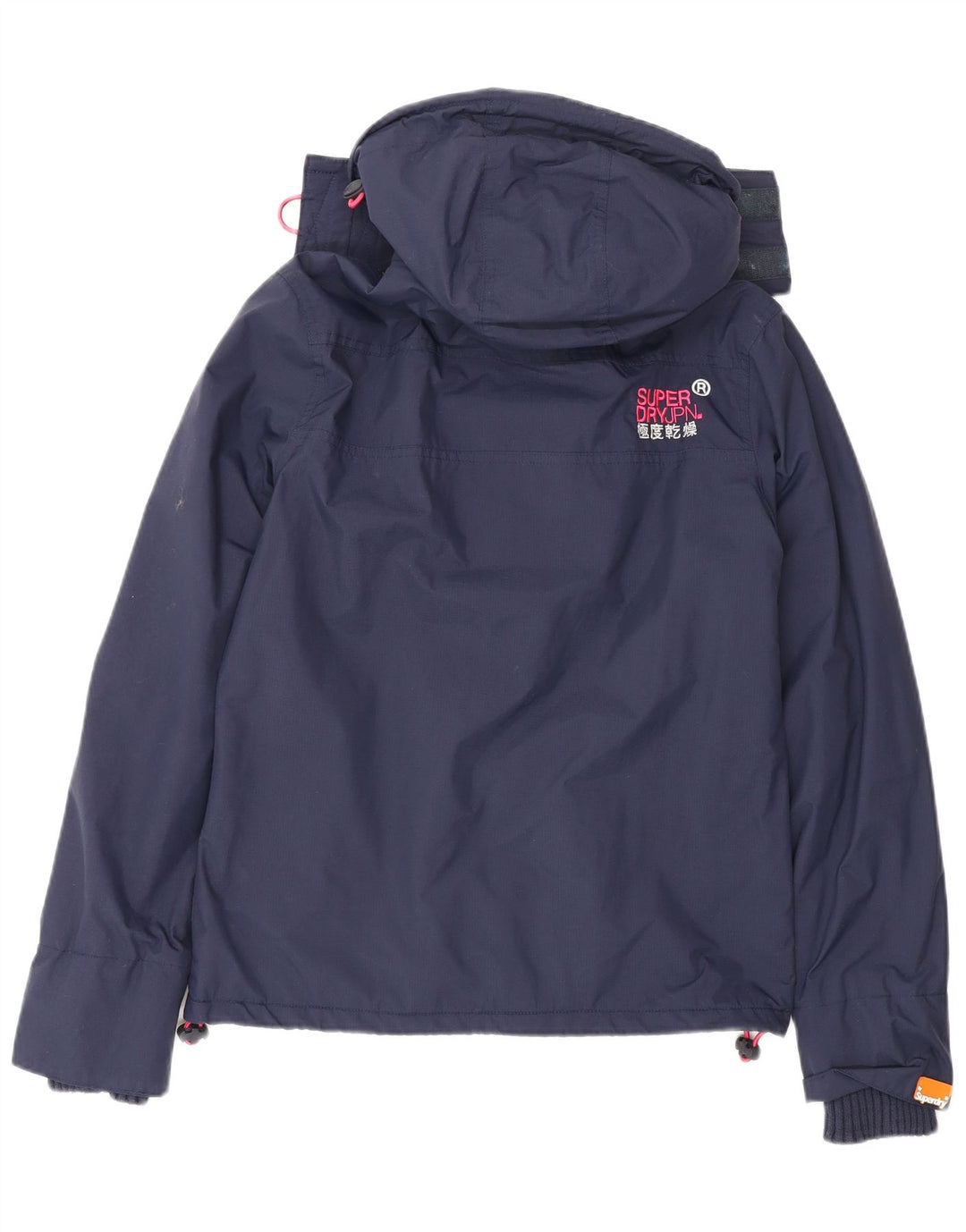 Superdry vindjakke til kvinder med hætte vindjakke UK 10 Small Navy Blue