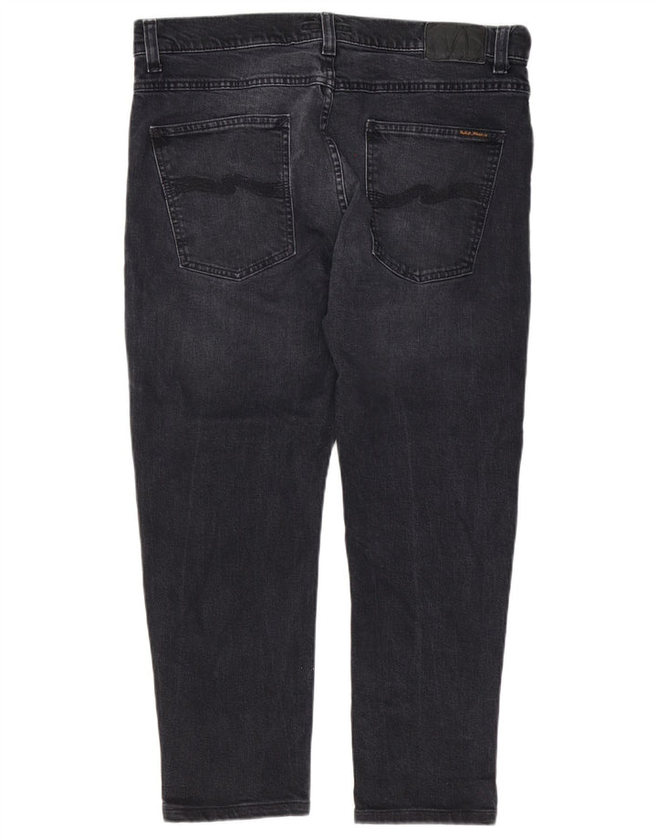 Nudie Slim Jeans til mænd W34 L28 sort bomuld