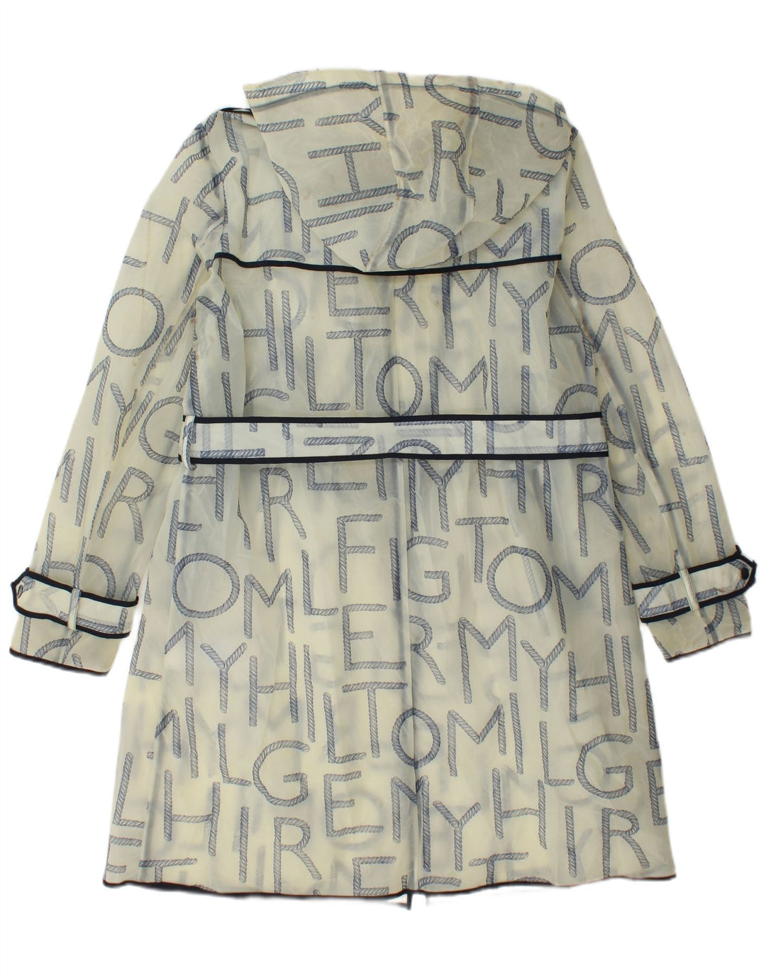 Tommy Hilfiger Graphic Raincoat til kvinder UK 10 Small Off White Polyurethane