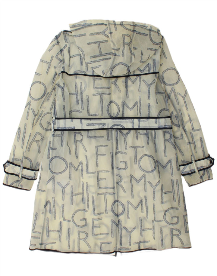 Tommy Hilfiger Graphic Raincoat til kvinder UK 10 Small Off White Polyurethane