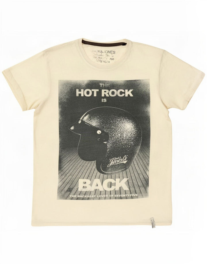 Jack & Jones Herre grafisk T-shirt Top Stor Hvid