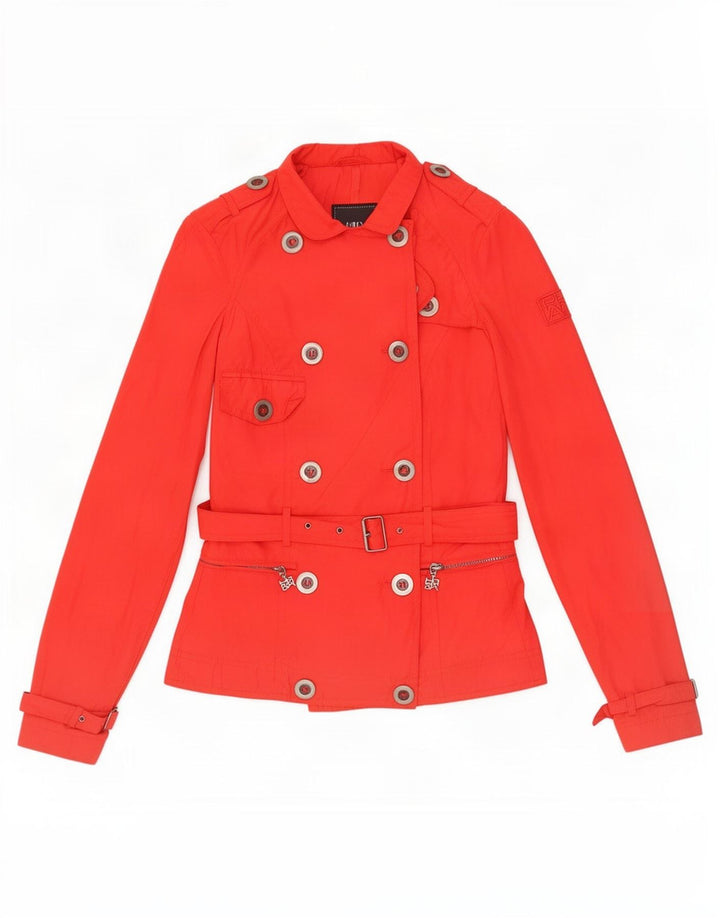 Phard Womens Short Trench Coat IT 38 XS Rød Polyamid
