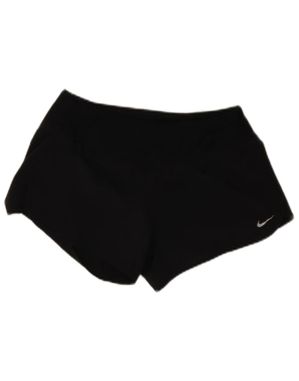 Nike Dame Dri Fit Sports Shorts UK 10 Small Black Polyester