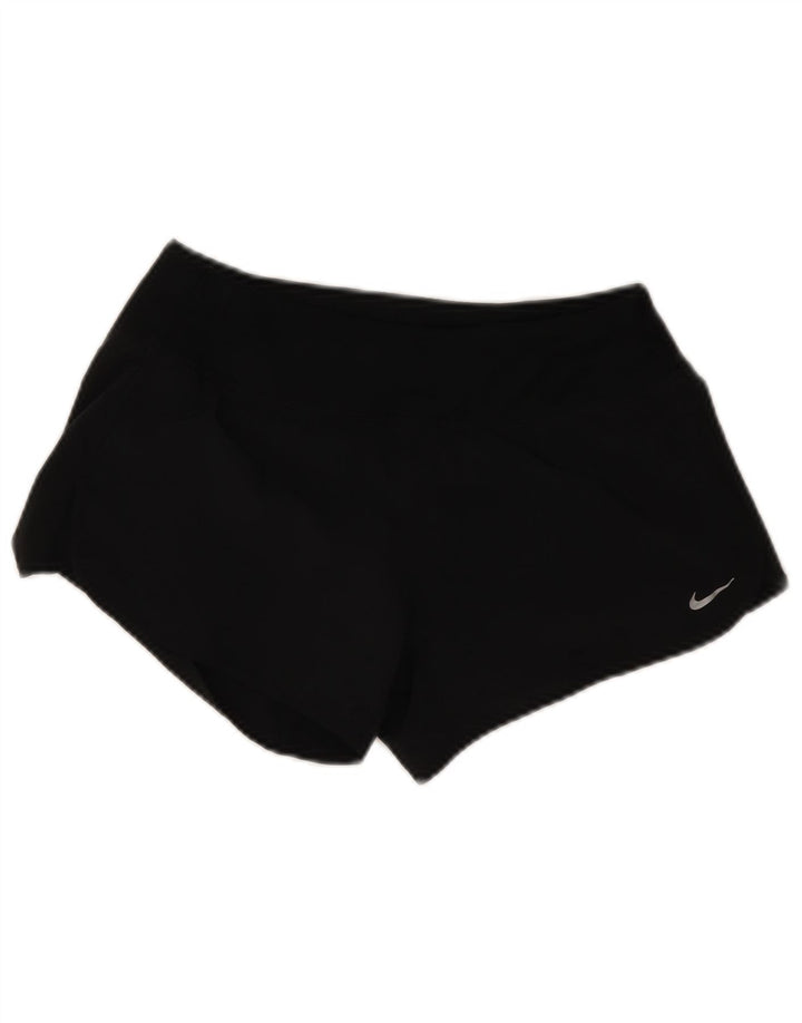 Nike Dame Dri Fit Sports Shorts UK 10 Small Black Polyester