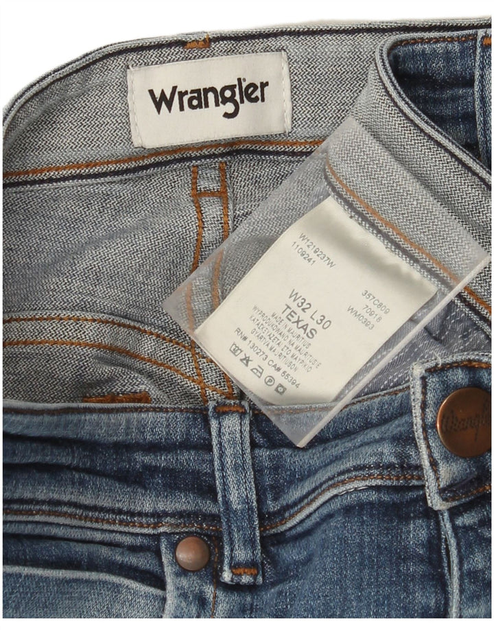WRANGLER Herre Texas Straight Jeans W32 L30 Blå Bomuld
