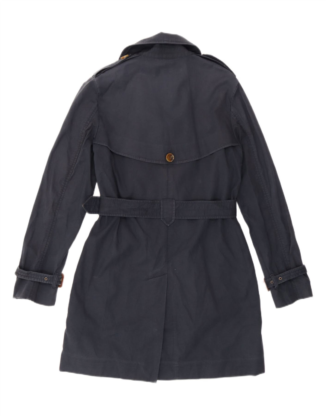 French Connection Dame Trench Coat UK 10 Small Navy Blue Cotton