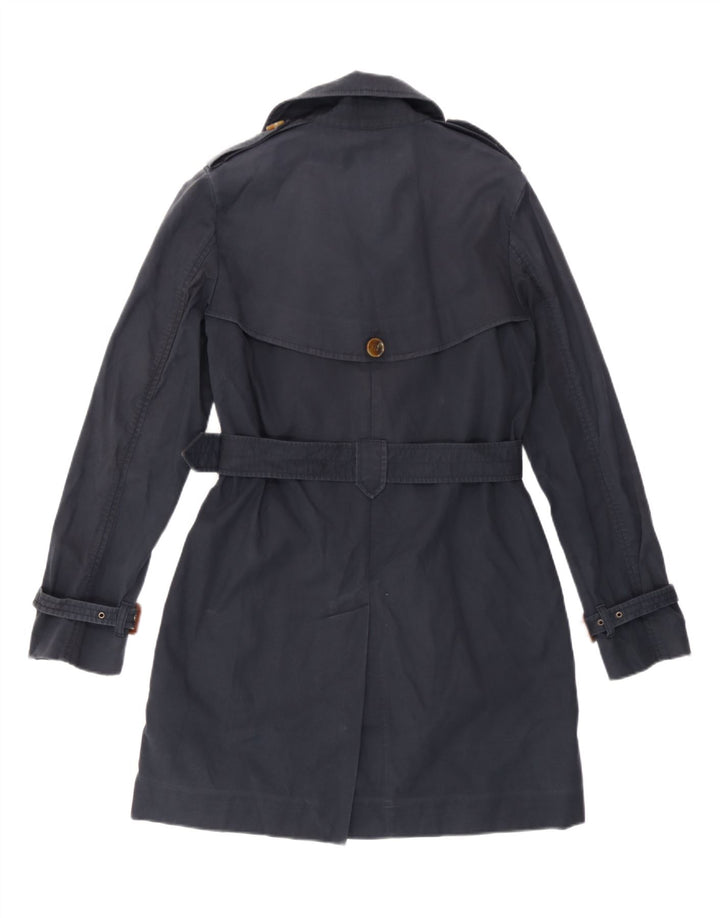 French Connection Dame Trench Coat UK 10 Small Navy Blue Cotton
