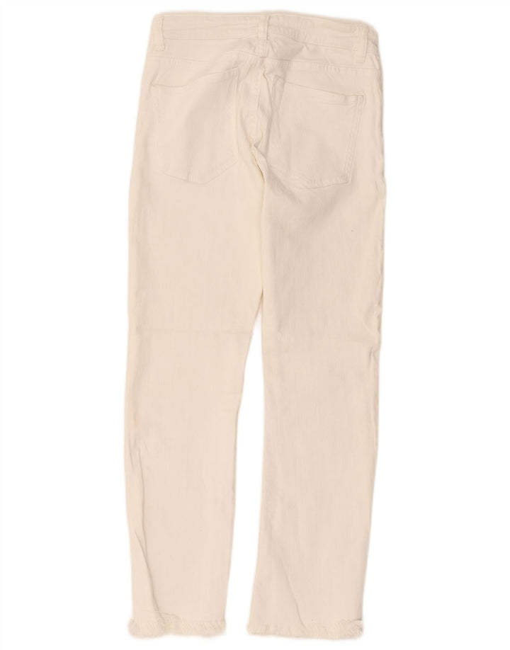 Zara Dame Flared Jeans EU 36 XS W26 L26 Hvid Bomuld