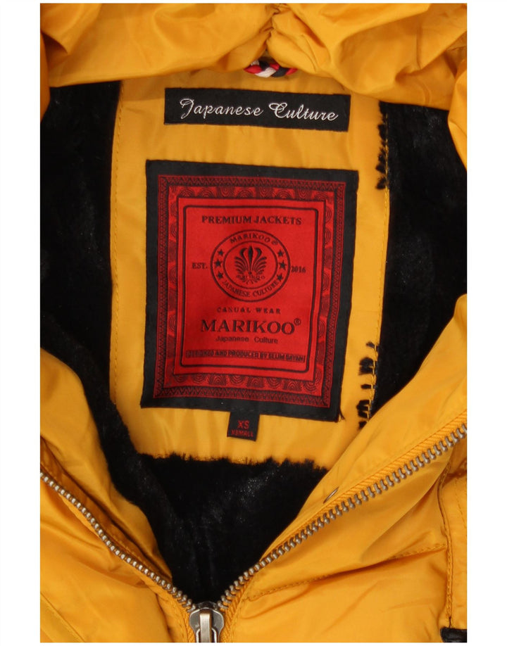 Marikoo Dame Hætte Polstret Jakke UK 6 XS Gul Polyester