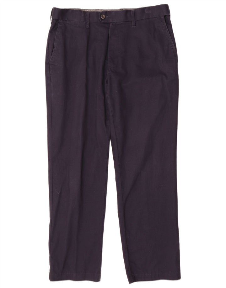 Marks & Spencer Herre Regular Suit Bukser W34 L29 Marineblå Bomuld